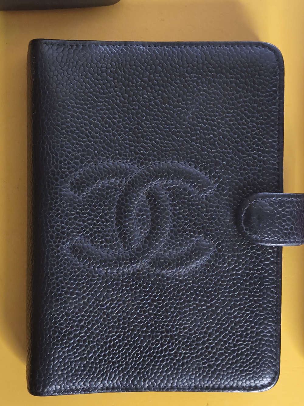 Chanel Vintage Black Caviar CC Personal Agenda Planner Auth Card Authentic